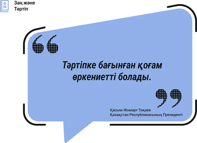 Тәртіпке бағынған қоғам өркениетті болады